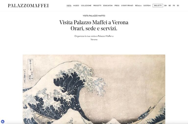 Museo Palazzo Maffei Verona - sito web - pagina servizi e info
