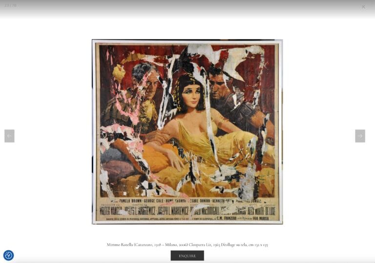 BKV Fine Art Gallery - Milano - sito web - particolare scheda opera