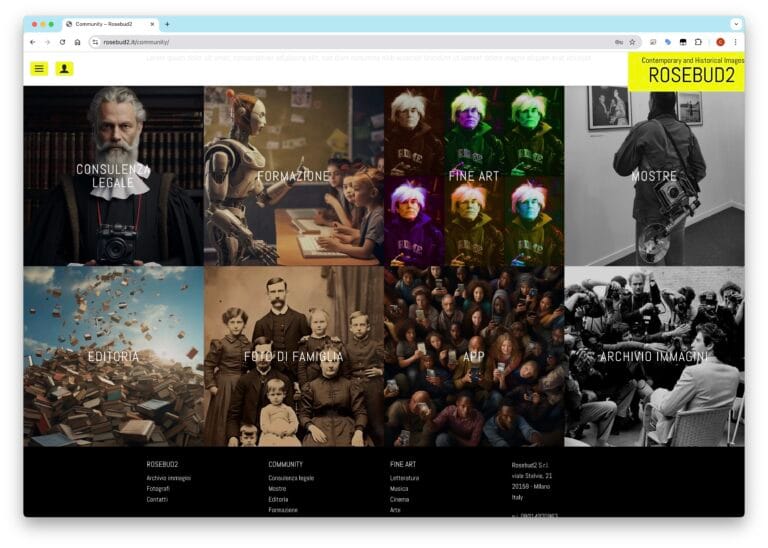 Sito web Rosebud2.it Agenzia Fotogiornalistica - attività