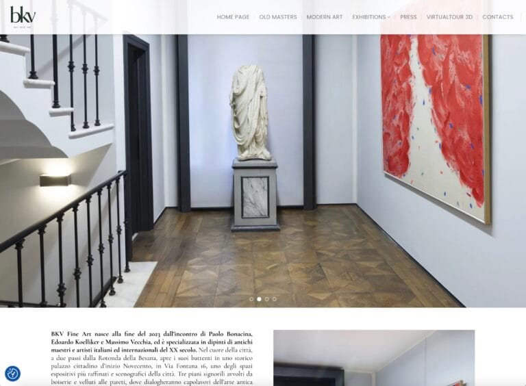 BKV Fine Art Gallery - Milano - sito web immagini sale espositive