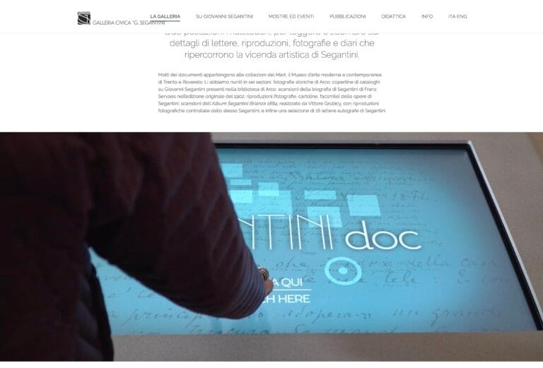Segantini e Arco - il sito segantiniearco.it dedicato al pittore nato nella cittadina trentina - il touchscreen Segantini Doc